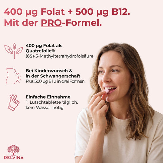 Vitamin B12 + Folat Lutschtabletten - Kirsch-Vanille
