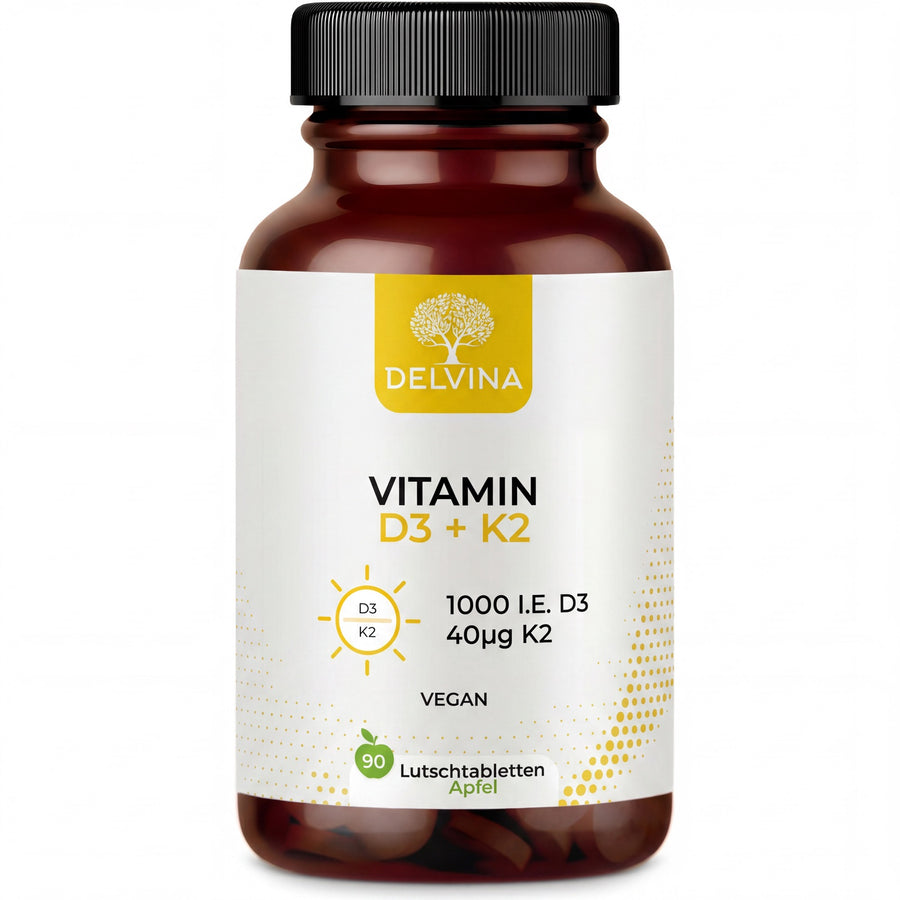 Delvina Vitamin D3 + K2 Lutschtabletten Produktbild