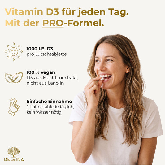 Vitamin D3 Lutschtabletten - Grüner Apfel