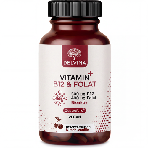 Vitamin B12 + Folsäure Lutschtabletten - Kirsche