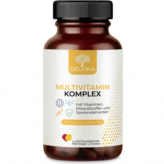 Delvina Multivitamin Komplex Kautabletten Himbeer-Zitrone Produktbild