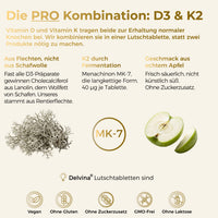 Vitamin D3 + K2 Lutschtabletten - Grüner Apfel